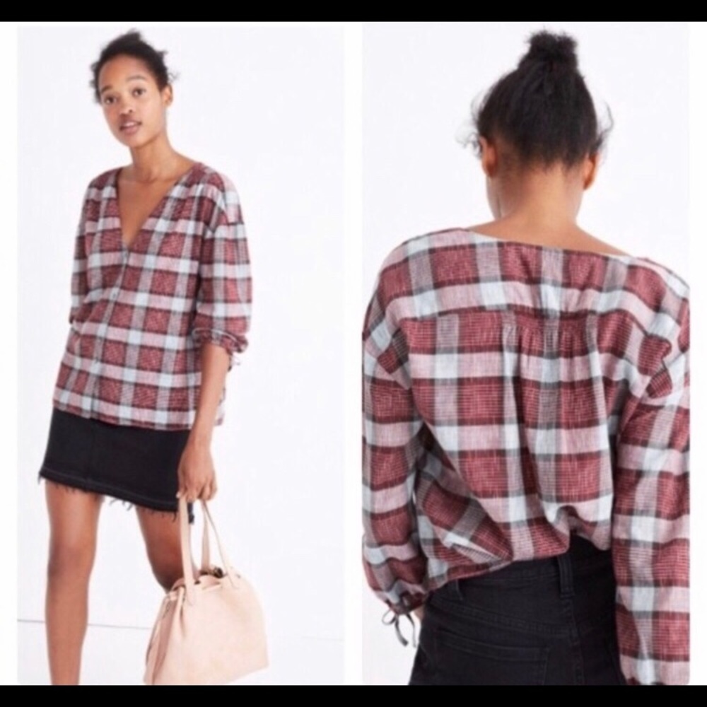 Madewell Morning View Plaid Blouse